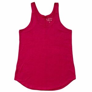 LOFT Vintage Soft Pink Topstitched Tank Top
